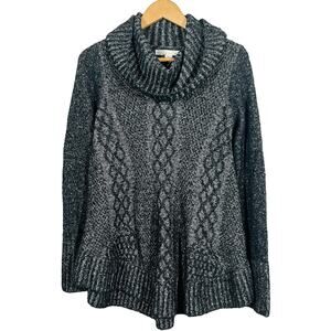 NEW! Kaisely Mock Neck Sweater Dress Legging Top Casual Knit Black White - L